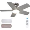 imageaddlon Ceiling Fans with Lights 42 Inch Low Profile Ceiling Fan with Light And Remote Control Flush Mount Reversible 3CCT Dimmable Quiet White Small Ceiling Fan for Bedroom IndoorOutdoor UseNickel