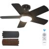 imageaddlon Ceiling Fans with Lights 42 Inch Low Profile Ceiling Fan with Light And Remote Control Flush Mount Reversible 3CCT Dimmable Quiet White Small Ceiling Fan for Bedroom IndoorOutdoor UseBlack