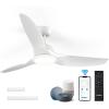 imageaddlon Ceiling Fans with Lights 52 Inch Smart Ceiling Fan with RemoteAPPAlexa Control Reversible DC Motor 6 Speeds 3CCT Dimmable Noiseless White Wifi Ceiling Fan for Bedroom Farmhouse