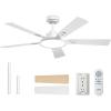imageaddlon Ceiling Fans with Lights 52 inch Black Ceiling fan with Light and Remote Control Reversible 3CCT Dimmable Noiseless Ceiling Fan for Bedroom Farmhouse living room IndoorOutdoor UseWhite