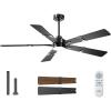 imageaddlon Ceiling Fans with Lights 60 inch Black Ceiling Fan with Light and Remote Control Reversible 3CCT Dimmable Noiseless Large Ceiling Fan for Bedroom Farmhouse IndoorOutdoor Use