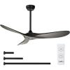 imageaddlon Outdoor Ceiling Fan No Light 60 inch Black Ceiling Fan with Remote Control 6 Speeds Reversible DC Motor Noiseless Modern Ceiling Fans without Light for Patio Gazebo Bedroom BalconyBlack
