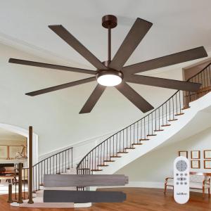imageaddlon 72 Inch Large Ceiling Fans with Lights Black Ceiling Fan with Remote Control Reversible 5CCT Dimmable DC Motor Modern Ceiling Fan for Living Room Kitchen Patio IndoorOutdoor UseBrown