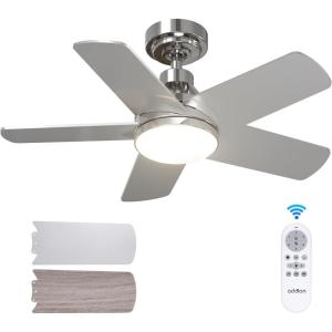 imageaddlon Ceiling Fans with Lights 42 inch Black Ceiling Fan with Light and Remote Control Reversible 3CCT Dimmable Noiseless Small Ceiling Fan for Bedroom Farmhouse IndoorOutdoor UseNickel