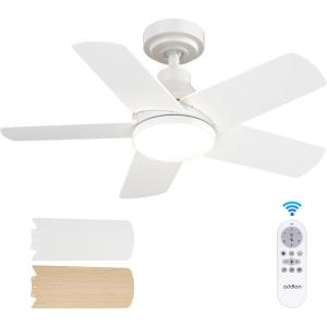 imageaddlon Ceiling Fans with Lights 42 inch Black Ceiling Fan with Light and Remote Control Reversible 3CCT Dimmable Noiseless Small Ceiling Fan for Bedroom Farmhouse IndoorOutdoor UseWhite