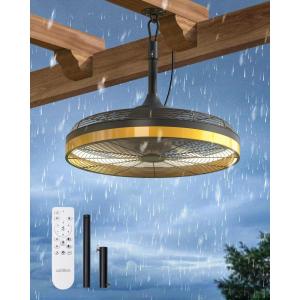 imageaddlon Wall Mount Fan with Light 20 inch Waterproof Plug Outdoor Ceiling Fan with RemoteampampAPP Control 360 Adjustable Tilt 6 Speeds Dimmable Reversible Hook Mount for Patio Toolroom Farmhouseceiling hook