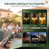 imageaddlon 102FT966 Solar String Lights Outdoor Waterproof  302 LED Shatterproof Bulbs 3 Modes 8H Timeable ampamp Dimmable Patio Solar Powered Hanging Lights with Remote for Garden Backyard Camping1926FT
