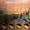 imageaddlon 100FT50FT2 LED Outdoor String Lights Waterproof Patio Lights with Shatterproof ST38 Replaceable Bulbs Dimmable Outside Hanging Light Connectable for Porch Backyard 2200K50FT25 Sockets