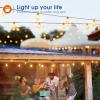 imageaddlon 100FT50FT2 LED Outdoor String Lights Waterproof Patio Lights with Shatterproof ST38 Replaceable Bulbs Dimmable Outside Hanging Light Connectable for Porch Backyard 2200K100FT50 Sockets