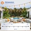 imageaddlon 100FT50FT2 LED Outdoor String Lights Waterproof Patio Lights with Shatterproof ST38 Replaceable Bulbs Dimmable Outside Hanging Light Connectable for Porch Backyard 2200K100FT50 Sockets