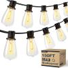 imageaddlon 100FT50FT2 LED Outdoor String Lights Waterproof Patio Lights with Shatterproof ST38 Replaceable Bulbs Dimmable Outside Hanging Light Connectable for Porch Backyard 2200K150FT
