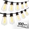 imageaddlon 100FT50FT2 LED Outdoor String Lights Waterproof Patio Lights with Shatterproof ST38 Replaceable Bulbs Dimmable Outside Hanging Light Connectable for Porch Backyard 2200K100FT50 Sockets