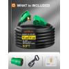 imageaddlon 50 Amp 50 Feet RVEV Extension Cord with Adapter 30M50F Heavy Duty 6381 STW AWG Gauge 4 Prong Power Cord NEMA 1450P to 1450R Tesla Model 3SXYBlackGreen ETL Listed