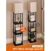 imageaddlon Floor lamp with Shelves Large Size 12W 5Tier Modern Floor lamp with 3 Color Temperatures LED Bulb Display Shelf lamp for Living Room Bedroom and Office  Black
