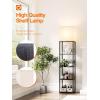 imageaddlon Floor lamp with Shelves Large Size 12W 5Tier Modern Floor lamp with 3 Color Temperatures LED Bulb Display Shelf lamp for Living Room Bedroom and Office  Black