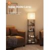 imageaddlon Floor lamp with Shelves Large Size 12W 5Tier Modern Floor lamp with 3 Color Temperatures LED Bulb Display Shelf lamp for Living Room Bedroom and Office  Black