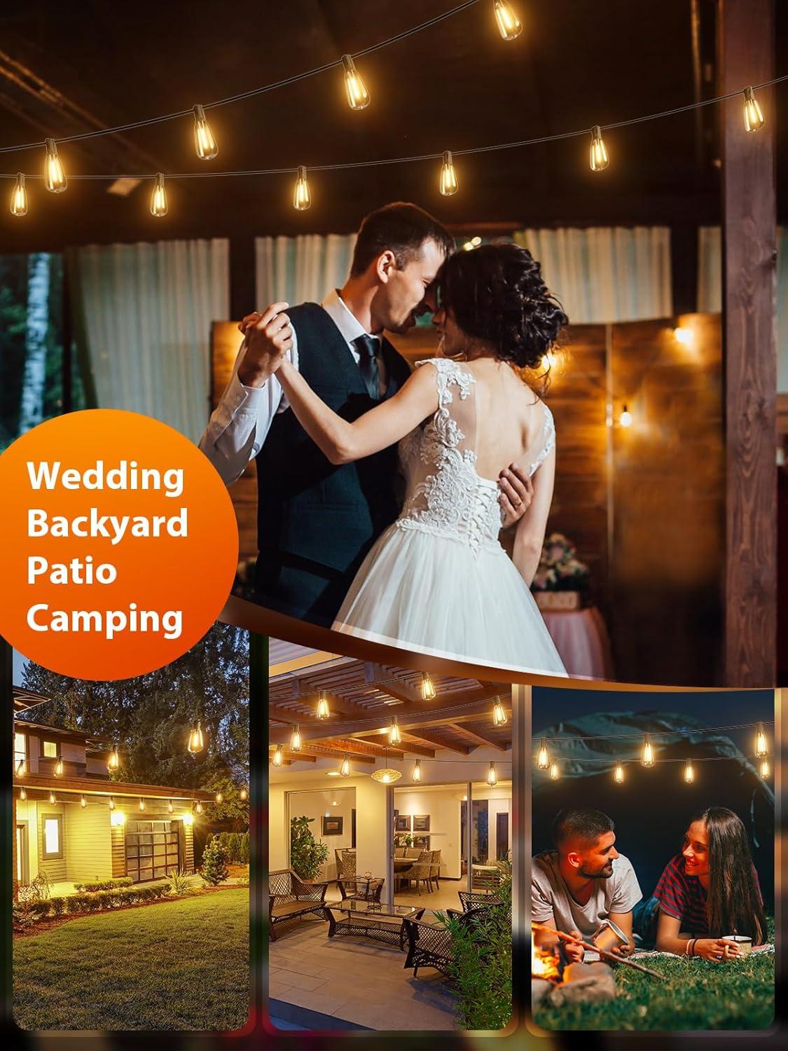 addlon 150 FT (3x50FT) Outdoor String Lights,Waterproof Patio Lights ...