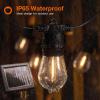 imageaddlon 27FT Solar String Lights Outdoor Commercial Grade LED Solar Caf Patio Lights Porch Market Light Waterproof and Shatterproof Vintage Edison Bulbs Create Ambience On Garden Warm Yellow