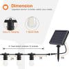 imageaddlon 27FT Solar String Lights Outdoor Commercial Grade LED Solar Caf Patio Lights Porch Market Light Waterproof and Shatterproof Vintage Edison Bulbs Create Ambience On Garden Warm Yellow