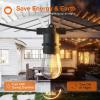 imageaddlon 27FT Solar String Lights Outdoor Commercial Grade LED Solar Caf Patio Lights Porch Market Light Waterproof and Shatterproof Vintage Edison Bulbs Create Ambience On Garden Warm Yellow