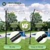 imageaddlon 4 Pack 10FT String Light Poles for Outside HeavyDuty Bend ampamp Break Resistant RustProof Waterproof Outdoor Poles for Hanging String Lights for Patio Garden Bistro Wedding Parties  Black410 FT