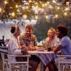 imageaddlon 54FT486 Solar String Lights Outdoor Waterproof with USB Charging ampamp Remote Control  Dimmable Solar Power Patio Lights with LED Bulbs for Porch Garden Yard Market Bistro  Last for 20Hrs486FTSuper Bright