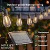 imageaddlon 54FT486 Solar String Lights Outdoor Waterproof with USB Charging ampamp Remote Control  Dimmable Solar Power Patio Lights with LED Bulbs for Porch Garden Yard Market Bistro  Last for 20Hrs486FTSuper Bright