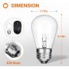 imageaddlon Incandescent Replacement Bulbs 11W S14 15 Pack Waterproof E26 Screw Base for Outdoor Incandescent String Lights15 Count Pack of 1E26