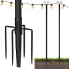 imageaddlon 4 Pack 10FT String Light Poles for Outside HeavyDuty Bend ampamp Break Resistant RustProof Waterproof Outdoor Poles for Hanging String Lights for Patio Garden Bistro Wedding Parties  Black210 FT