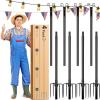 imageaddlon 4 Pack 10FT String Light Poles for Outside HeavyDuty Bend ampamp Break Resistant RustProof Waterproof Outdoor Poles for Hanging String Lights for Patio Garden Bistro Wedding Parties  Black410 FT