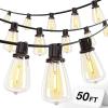 imageaddlon 50FT LED Outdoor String Lights with 16 Shatterproof ST38 Vintage Edison Bulbs Commercial Grade Waterproof Patio Lights Connectable ampamp Dimmable for Porch Deck Garden Backyard Balcony50FT25 Sockets
