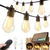 imageaddlon 54FT486 Solar String Lights Outdoor Waterproof with USB Charging ampamp Remote Control  Dimmable Solar Power Patio Lights with LED Bulbs for Porch Garden Yard Market Bistro  Last for 20Hrs486FT16 Sockets