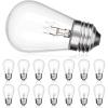 imageaddlon Incandescent Replacement Bulbs 11W S14 15 Pack Waterproof E26 Screw Base for Outdoor Incandescent String Lights15 Count Pack of 1E26