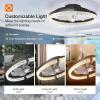 imageaddlon Ceiling Fans with Lights and Remote 18 Low Profile Ceiling Fans 30006000K Dimmable Modern Flush Mount LED Fan Light Fandelier Ceiling Fan for Bedroom Kitchen Living Room BlackBlack