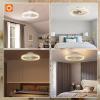 imageaddlon Ceiling Fans with Lights and Remote 18 Low Profile Ceiling Fans 30006000K Dimmable Modern Flush Mount LED Fan Light Fandelier Ceiling Fan for Bedroom Kitchen Living Room BlackWhite