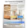 imageaddlon Ceiling Fans with Lights and Remote 18 Low Profile Ceiling Fans 30006000K Dimmable Modern Flush Mount LED Fan Light Fandelier Ceiling Fan for Bedroom Kitchen Living Room BlackWhite