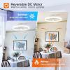imageaddlon Ceiling Fans with Lights and Remote 18 Low Profile Ceiling Fans 30006000K Dimmable Modern Flush Mount LED Fan Light Fandelier Ceiling Fan for Bedroom Kitchen Living Room BlackWhite QS02