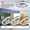 imageaddlon Ceiling Fans with Lights and Remote 18 Low Profile Ceiling Fans 30006000K Dimmable Modern Flush Mount LED Fan Light Fandelier Ceiling Fan for Bedroom Kitchen Living Room BlackBlack QS02