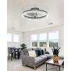imageaddlon Ceiling Fans with Lights and Remote 18 Low Profile Ceiling Fans 30006000K Dimmable Modern Flush Mount LED Fan Light Fandelier Ceiling Fan for Bedroom Kitchen Living Room BlackBlack