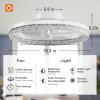 imageaddlon Ceiling Fans with Lights and Remote 18 Low Profile Ceiling Fans 30006000K Dimmable Modern Flush Mount LED Fan Light Fandelier Ceiling Fan for Bedroom Kitchen Living Room BlackWhite