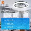 imageaddlon Ceiling Fans with Lights and Remote 18 Low Profile Ceiling Fans 30006000K Dimmable Modern Flush Mount LED Fan Light Fandelier Ceiling Fan for Bedroom Kitchen Living Room BlackBlack QS02