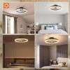 imageaddlon Ceiling Fans with Lights and Remote 18 Low Profile Ceiling Fans 30006000K Dimmable Modern Flush Mount LED Fan Light Fandelier Ceiling Fan for Bedroom Kitchen Living Room BlackBlack