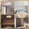 imageaddlon Ceiling Fans with Lights and Remote 18 Low Profile Ceiling Fans 30006000K Dimmable Modern Flush Mount LED Fan Light Fandelier Ceiling Fan for Bedroom Kitchen Living Room BlackWhite Honeycomb Crystal