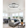 imageaddlon Ceiling Fans with Lights and Remote 18 Low Profile Ceiling Fans 30006000K Dimmable Modern Flush Mount LED Fan Light Fandelier Ceiling Fan for Bedroom Kitchen Living Room BlackBlack 03R1