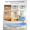 imageaddlon Ceiling Fans with Lights and Remote 18 Low Profile Ceiling Fans 30006000K Dimmable Modern Flush Mount LED Fan Light Fandelier Ceiling Fan for Bedroom Kitchen Living Room BlackBlackStarry