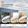 imageaddlon Ceiling Fans with Lights and Remote 18 Low Profile Ceiling Fans 30006000K Dimmable Modern Flush Mount LED Fan Light Fandelier Ceiling Fan for Bedroom Kitchen Living Room BlackWhite