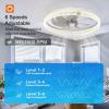 imageaddlon Ceiling Fans with Lights and Remote 18 Low Profile Ceiling Fans 30006000K Dimmable Modern Flush Mount LED Fan Light Fandelier Ceiling Fan for Bedroom Kitchen Living Room BlackWhite