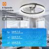 imageaddlon Ceiling Fans with Lights and Remote 18 Low Profile Ceiling Fans 30006000K Dimmable Modern Flush Mount LED Fan Light Fandelier Ceiling Fan for Bedroom Kitchen Living Room BlackBlack