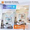 imageaddlon Ceiling Fans with Lights and Remote 18 Low Profile Ceiling Fans 30006000K Dimmable Modern Flush Mount LED Fan Light Fandelier Ceiling Fan for Bedroom Kitchen Living Room BlackWhite