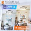 imageaddlon Ceiling Fans with Lights and Remote 18 Low Profile Ceiling Fans 30006000K Dimmable Modern Flush Mount LED Fan Light Fandelier Ceiling Fan for Bedroom Kitchen Living Room BlackBlack QS02